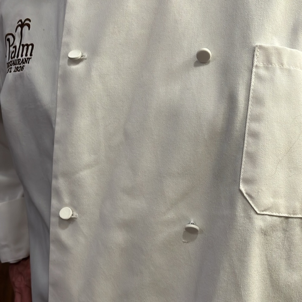 Palm chef jacket! Fun conversation piece.Great condition/ never used to cook - Picture 3 of 5